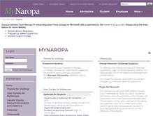 Tablet Screenshot of my.naropa.edu